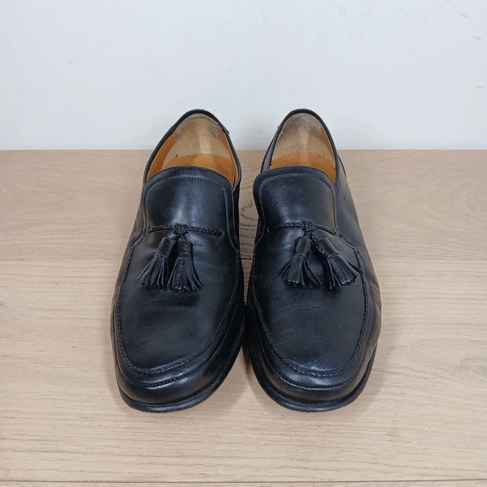 Magnanni Tassel Loafers Mens 9M Black Leather Dress Office Business Casual